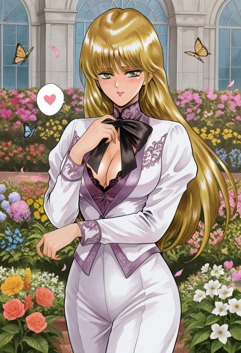 Shiriru,  blonde long hair,  bangs on Tensor.Art