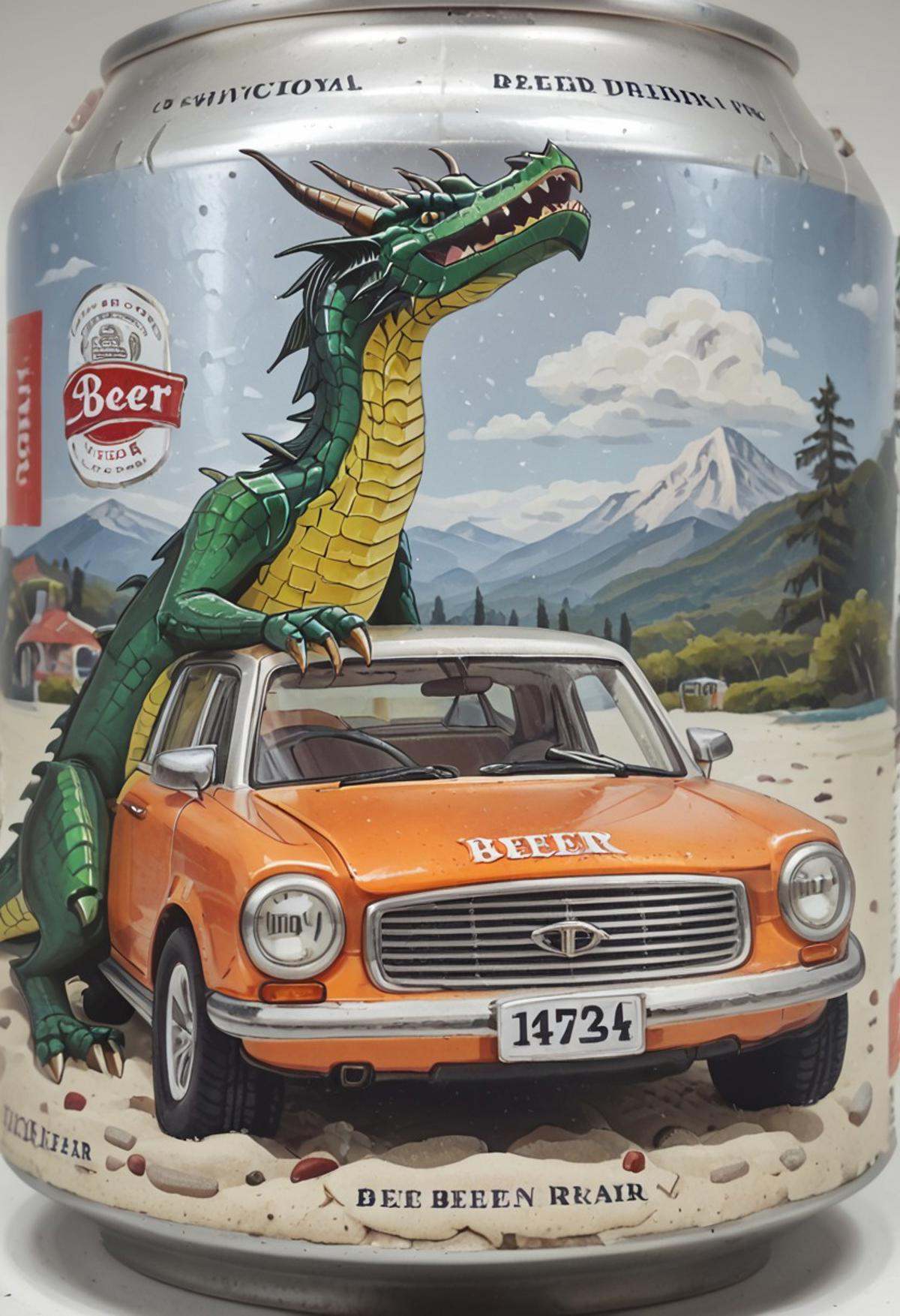 beerlabel,  beer can,  (dragon_car) on Tensor.Art
