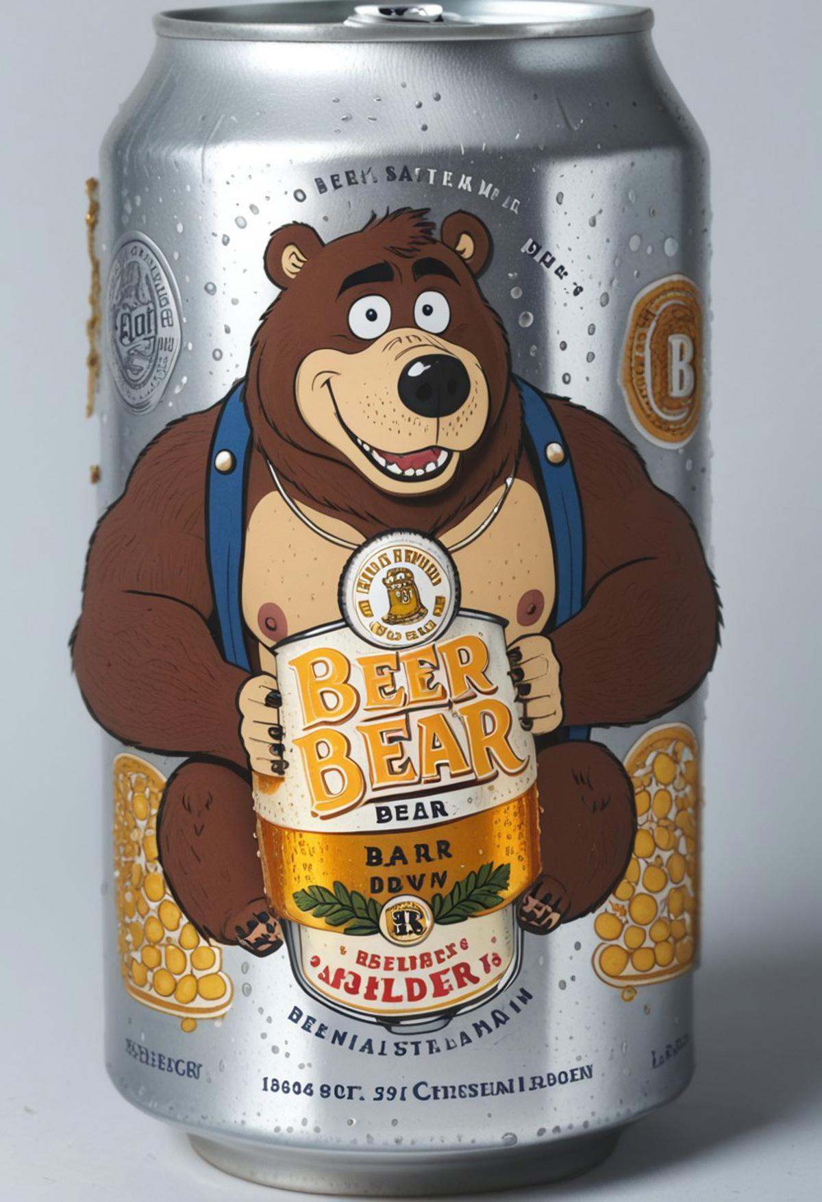 beerlabel,  beer can,  banjo the bear on Tensor.Art