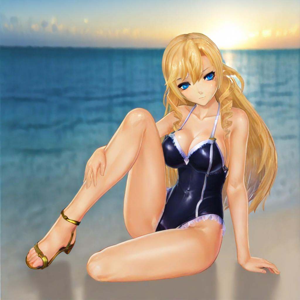SwimsuitRue,  blonde hair,  long hair on Tensor.Art