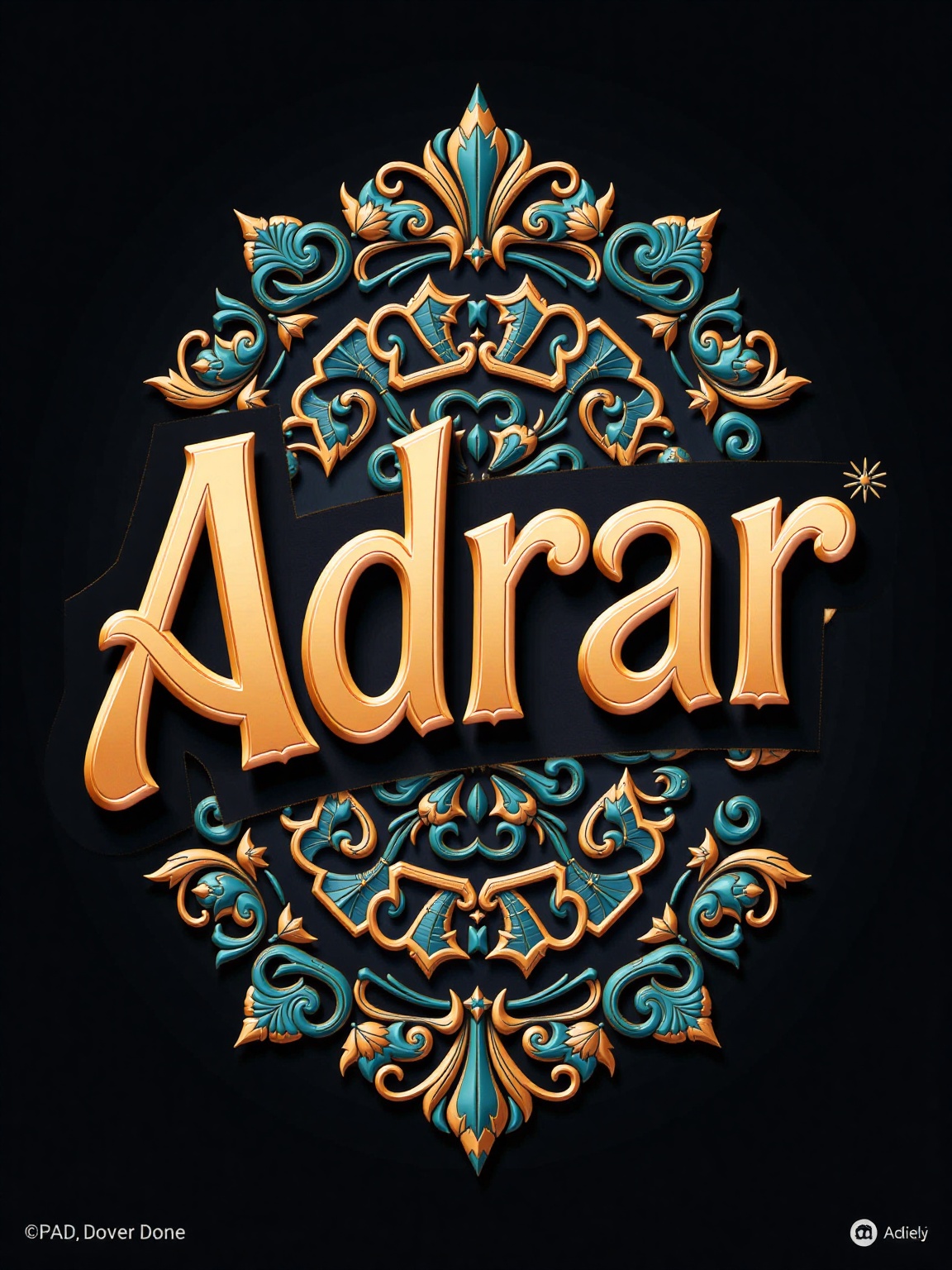 "Adrar Style" 3d text!,  clear focus,  high detail on Tensor.Art