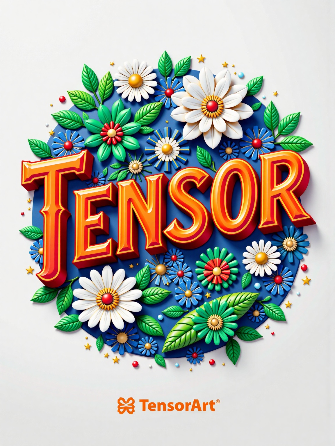 "TensorART" 3d Style text!,  clear focus,  high detail on Tensor.Art