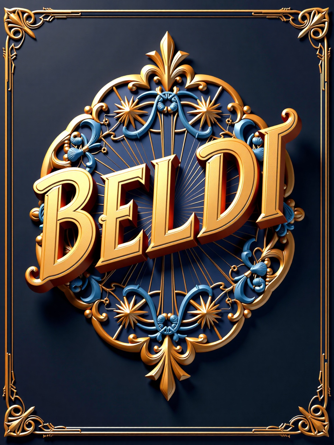 "BELDI" 3d Style text!,  clear focus,  high detail on Tensor.Art