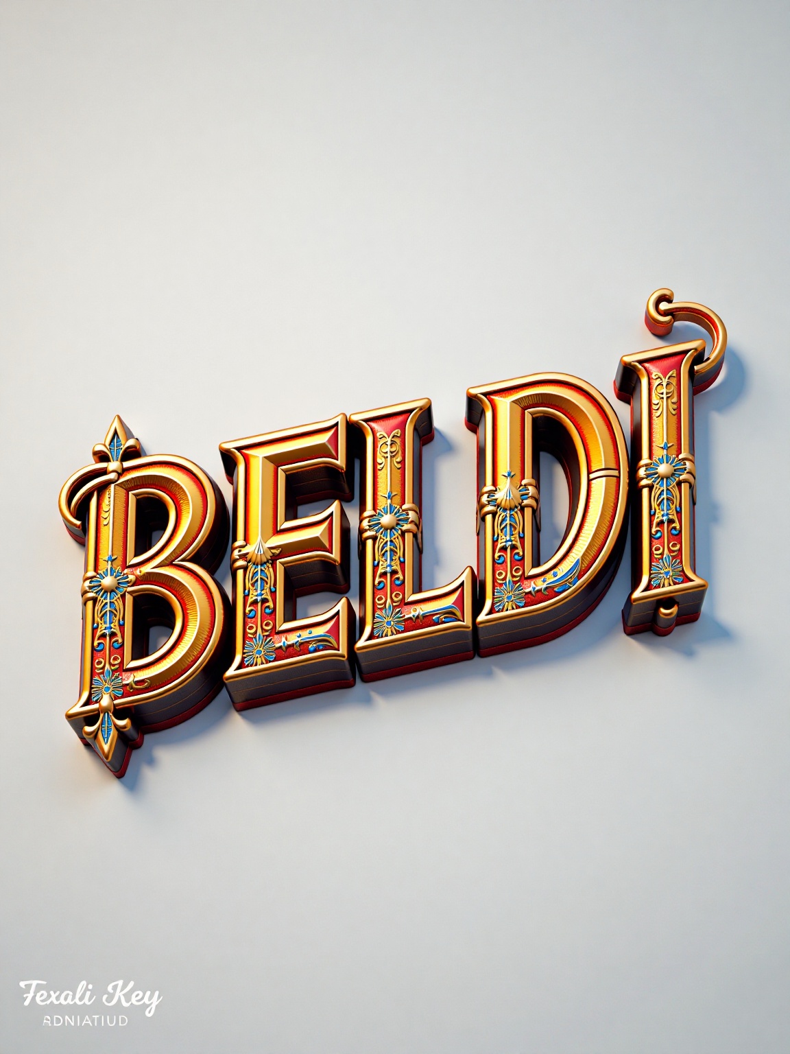 "BELDI" 3d Style text!,  clear focus,  high detail on Tensor.Art
