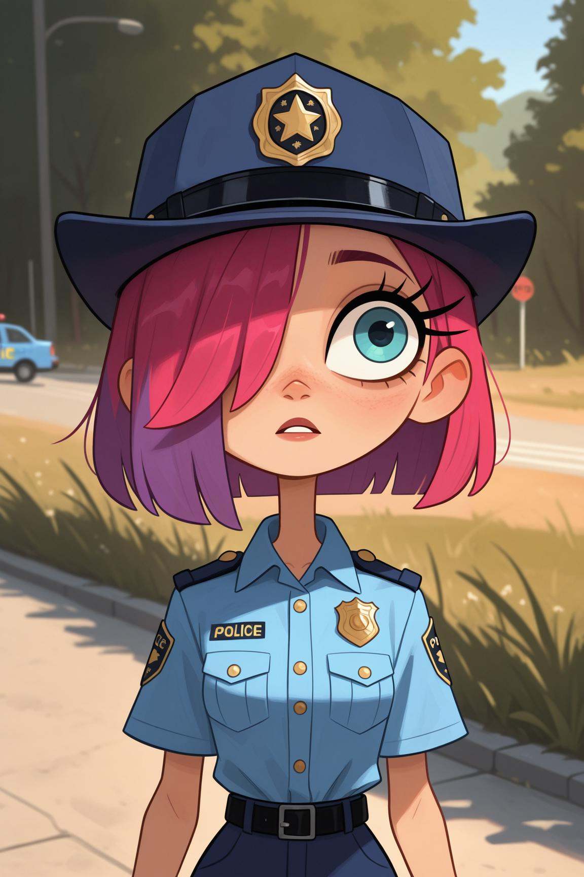 policewoman,  police uniform,  sexy woman on Tensor.Art