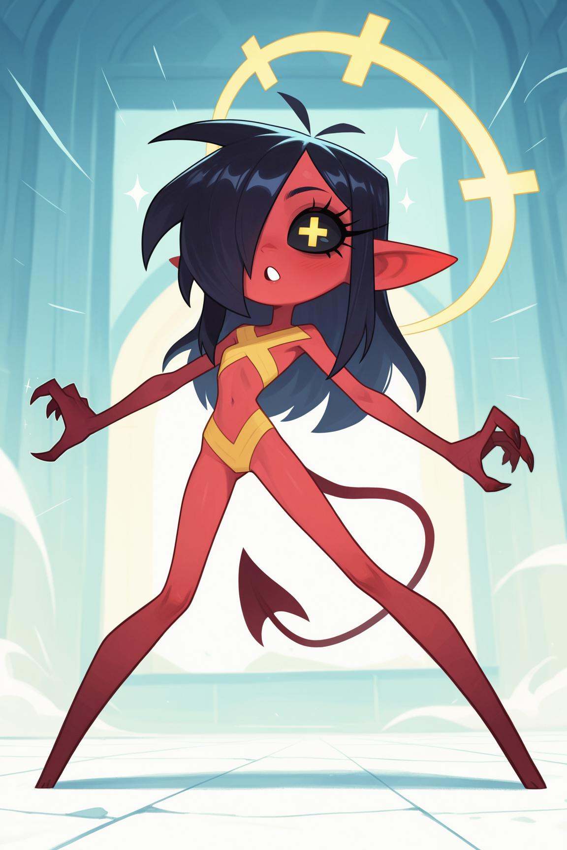 solo,  demon girl,  young woman on Tensor.Art
