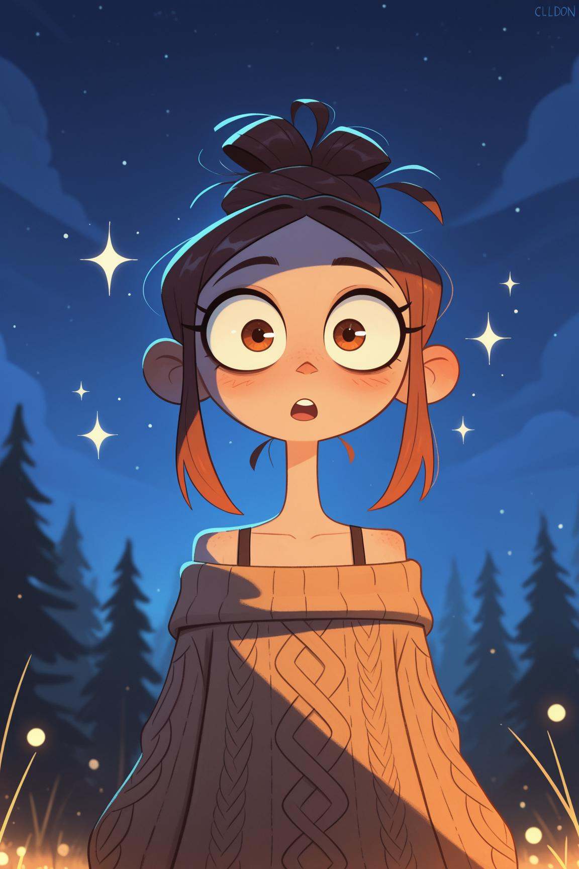girl,  enthusiastically surprised face,  fringe hairstyle on Tensor.Art