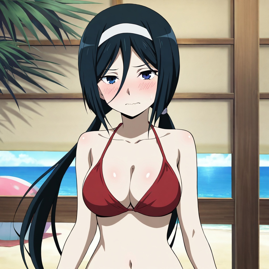 Irisu fuyumi (Hyouka),  black hair,  long hair on Tensor.Art