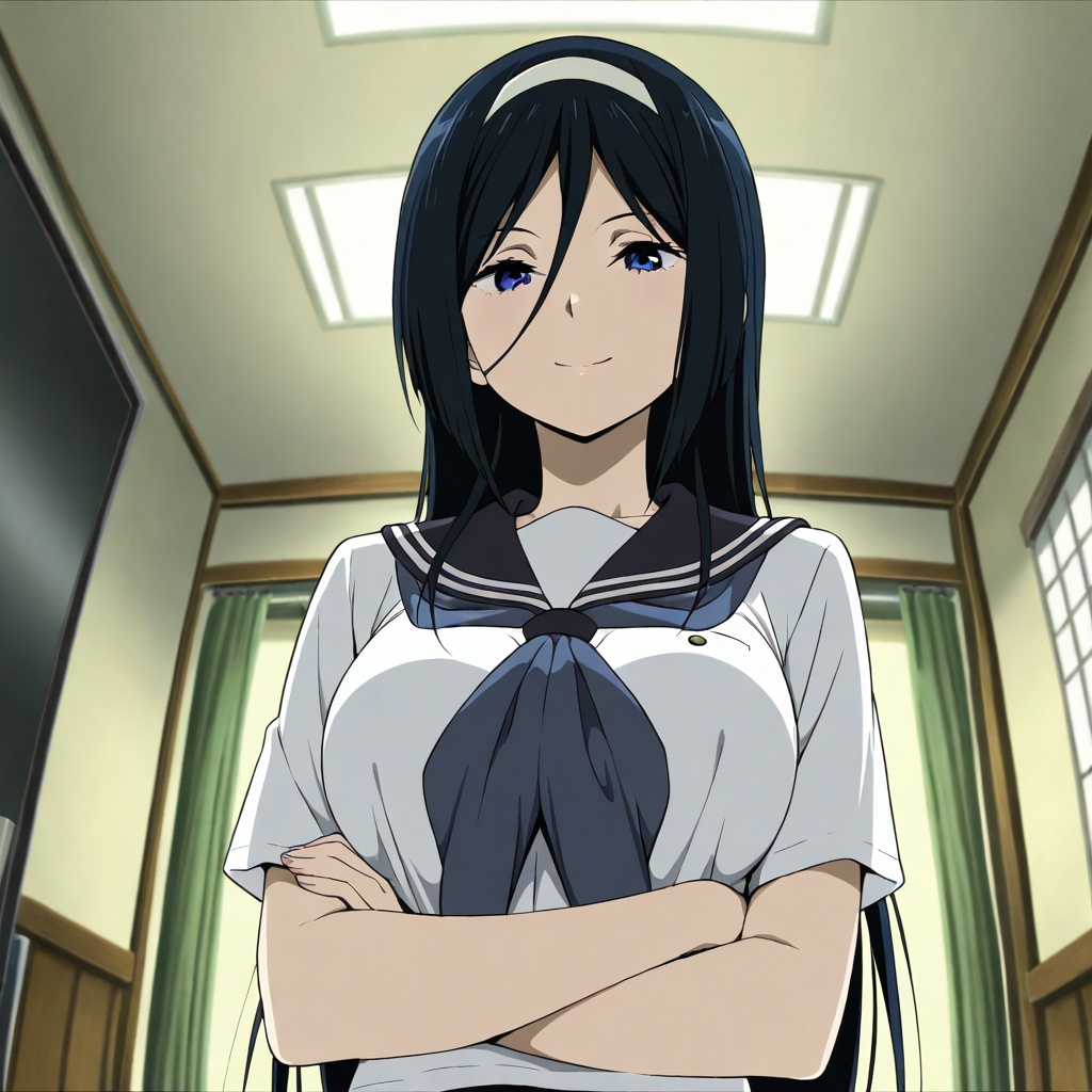 Irisu fuyumi (Hyouka),  black hair,  long hair on Tensor.Art