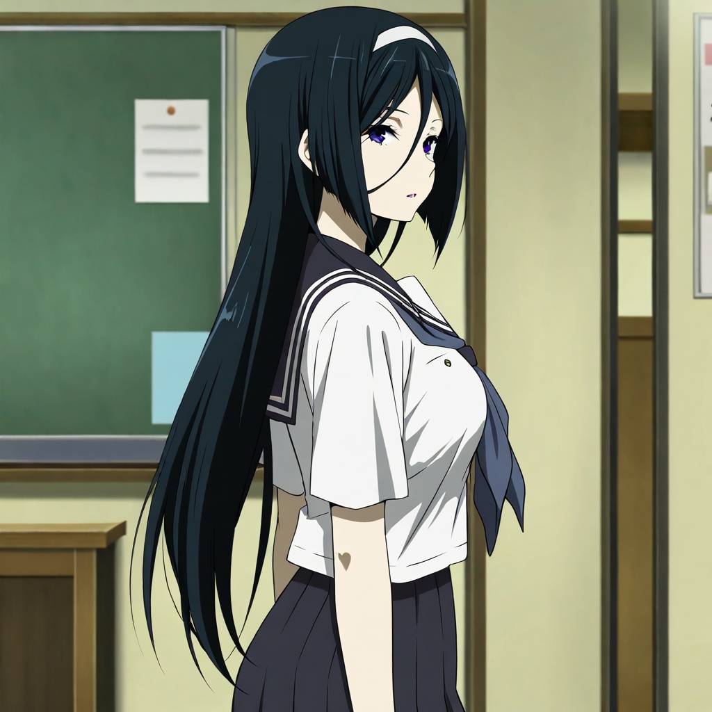 Irisu fuyumi (Hyouka),  black hair,  long hair on Tensor.Art
