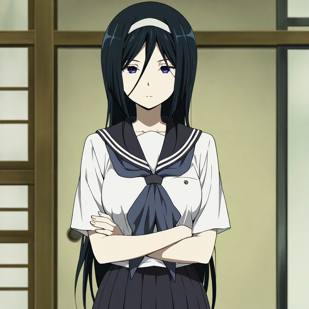 Irisu fuyumi (Hyouka),  black hair,  long hair on Tensor.Art