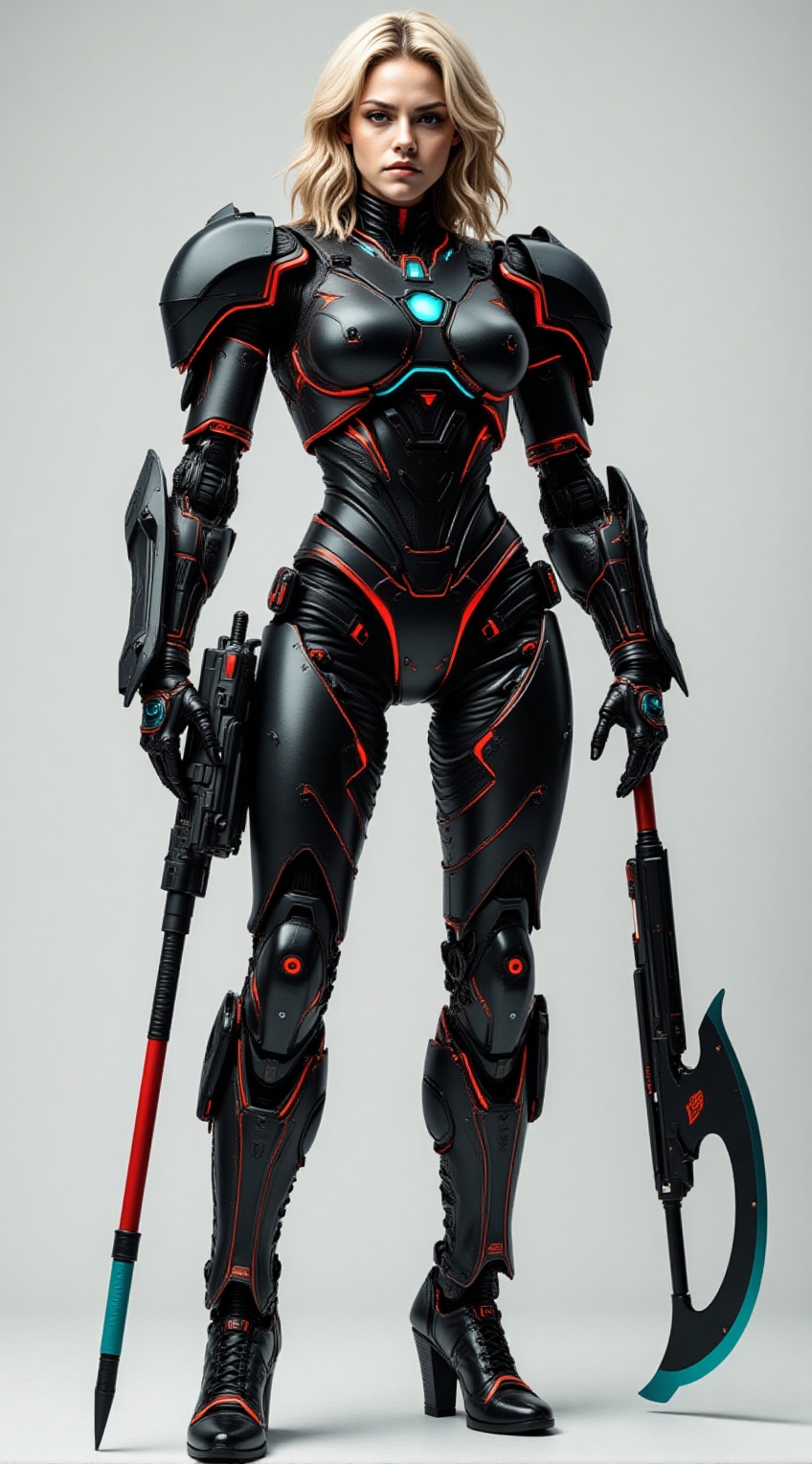 Cybernetic woman,  (human head) and mecha body hybrid,  exquisite face on Tensor.Art