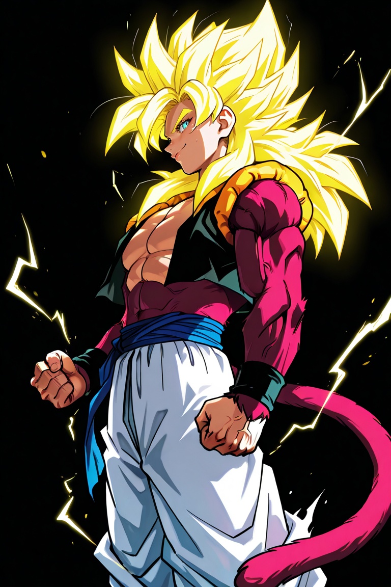 Neon glow art,  Neon Anime Art,  son goku on Tensor.Art