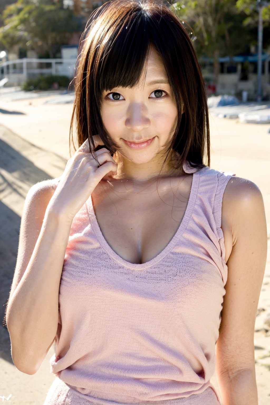(light brown hair),  Ultra mini skirt,  (Looking at Viewer) on Tensor.Art