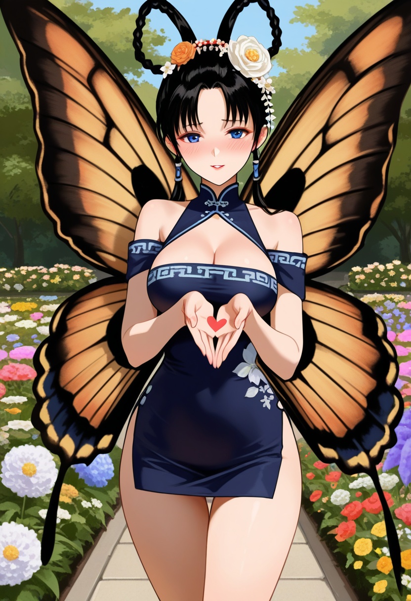 caiyi,  black long hair,  bangs on Tensor.Art