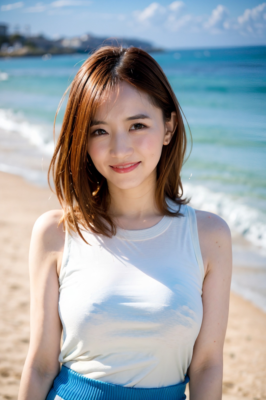 (light brown hair),  Ultra mini skirt,  Looking at Viewer on Tensor.Art