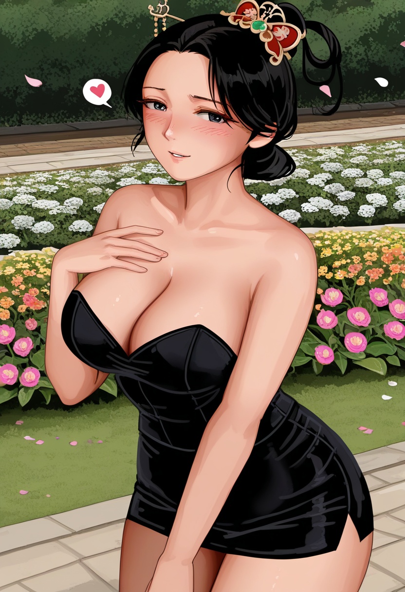 jisanniang,  black hair,  hair bun on Tensor.Art