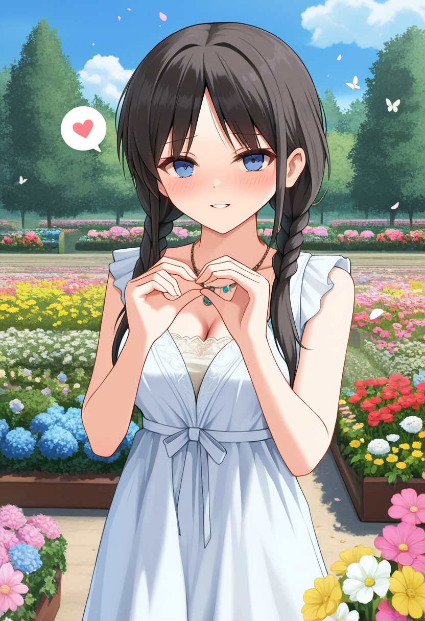 a_nu,  black long hair,  two hair braids on Tensor.Art