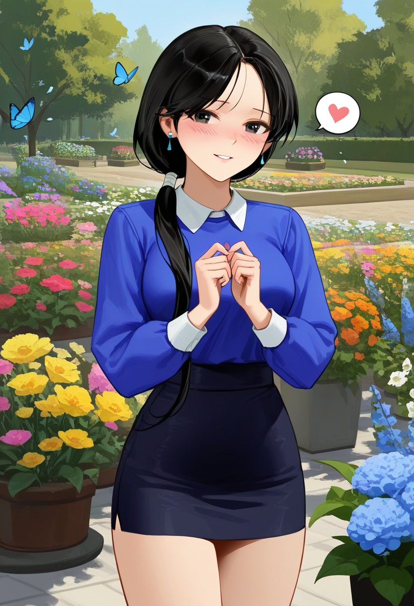 dingxianglan,  black long hair,  ponytail on Tensor.Art