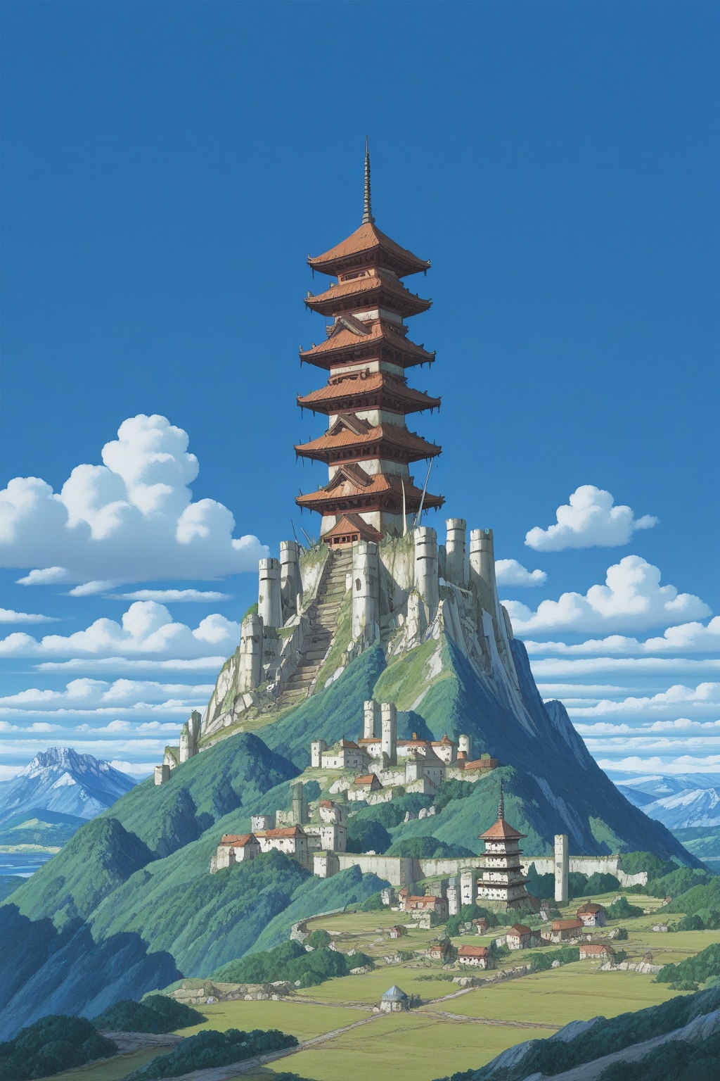 castle,  portcullis,  mountain on Tensor.Art
