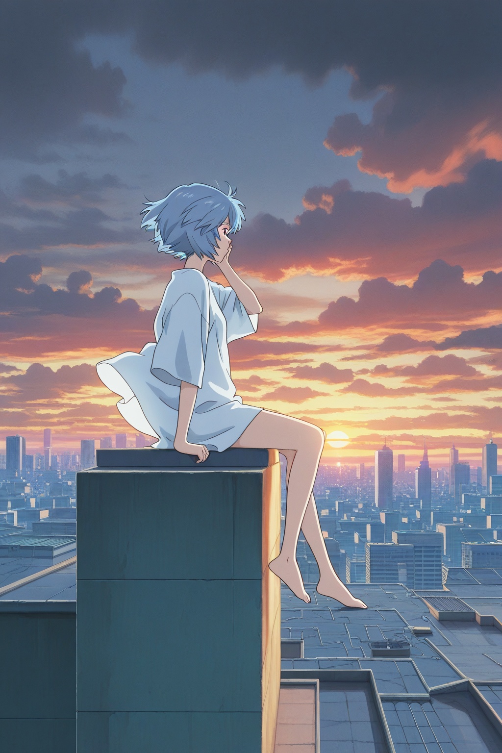lighting,  1girl,  ayanami rei on Tensor.Art