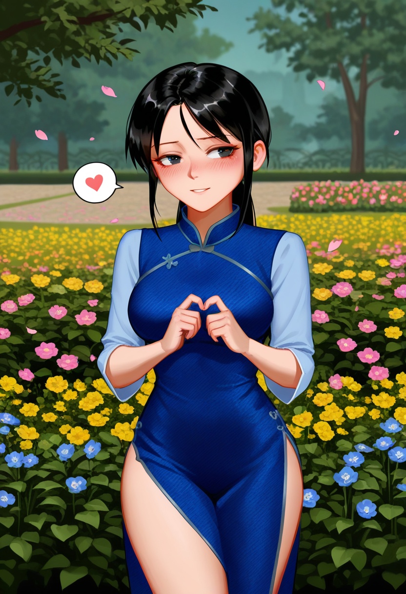 dingxiulan,  black long hair,  bangs on Tensor.Art