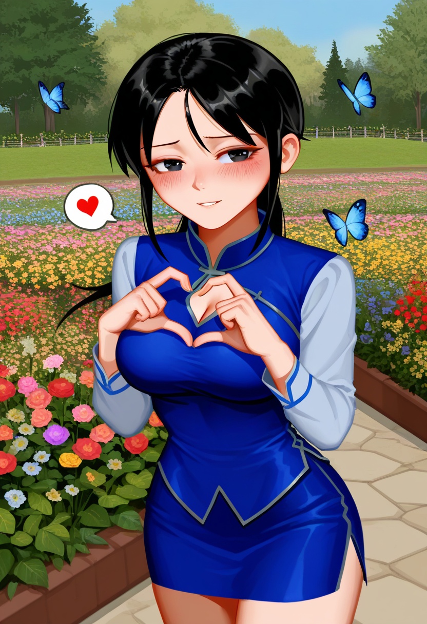 dingxiulan,  black long hair,  bangs on Tensor.Art