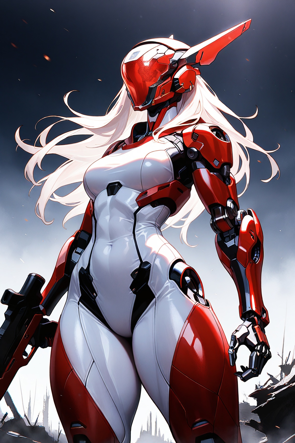 Robot girl,  solo,  long hair on Tensor.Art