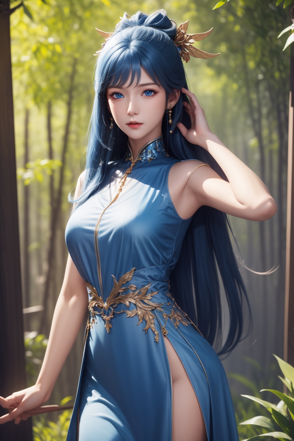 Forest,  dynamic pose,  dynamic angle on Tensor.Art