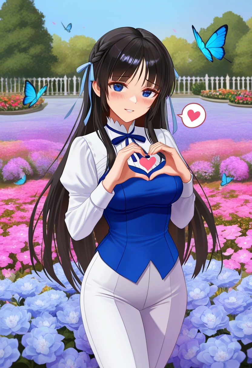 zhaolinger,  black long hair,  two braids on Tensor.Art