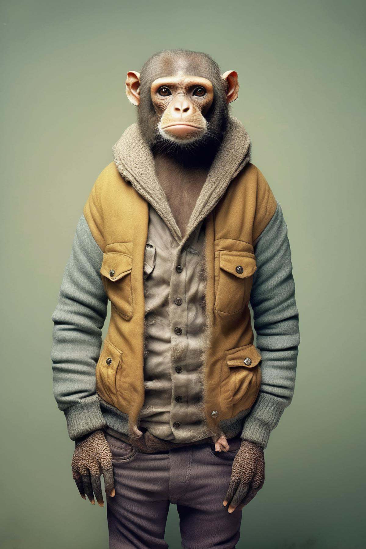 Dressed animals - animal looking like human in clothes on Tensor.Art