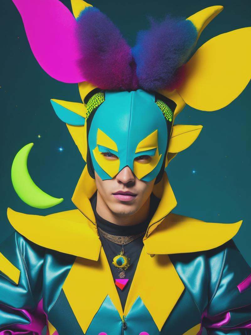 an original illustration by guy ym,  in the style of vibrant color scheme,  cosmic jester on Tensor.Art