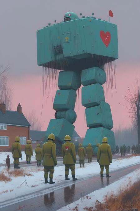 Simon Stalenhag - a simon stalenhag painting about the defeat of the tories in the tory heartlands of berkshire on Tensor.Art