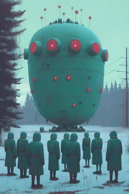 Simon Stalenhag - a secret society gathering on Tensor.Art