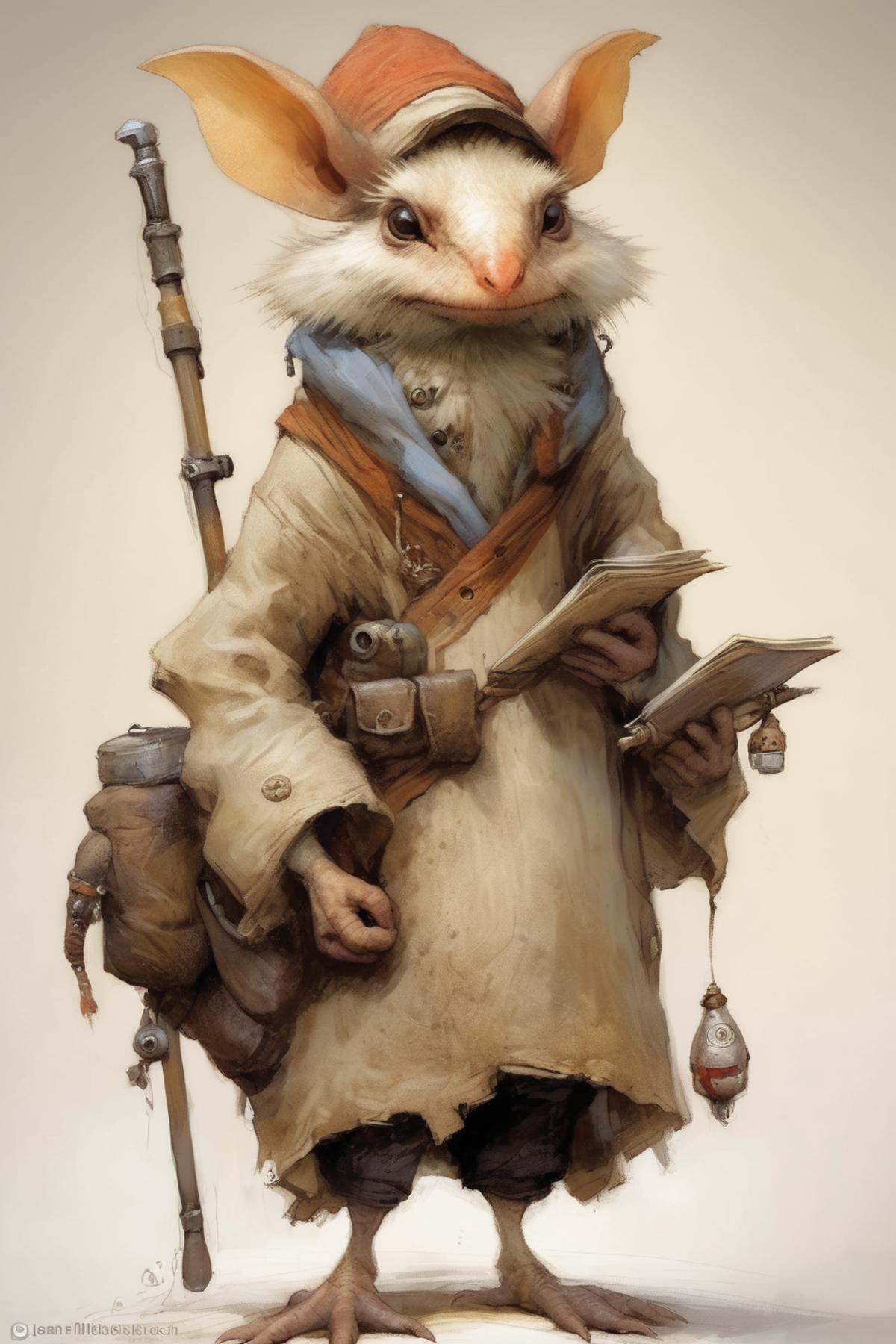 Jean-Baptiste Monge Style - full body animal-human hybrid,  character by Jean-Baptiste Monge and Piper Thibodeau on Tensor...