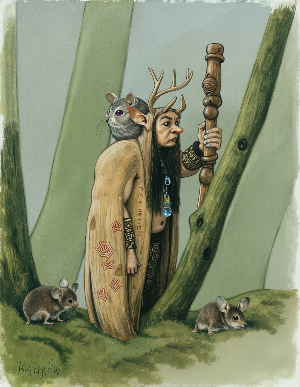 Jean-Baptiste Monge Style,  Pastel watercolor,  with Vivid elements on Tensor.Art