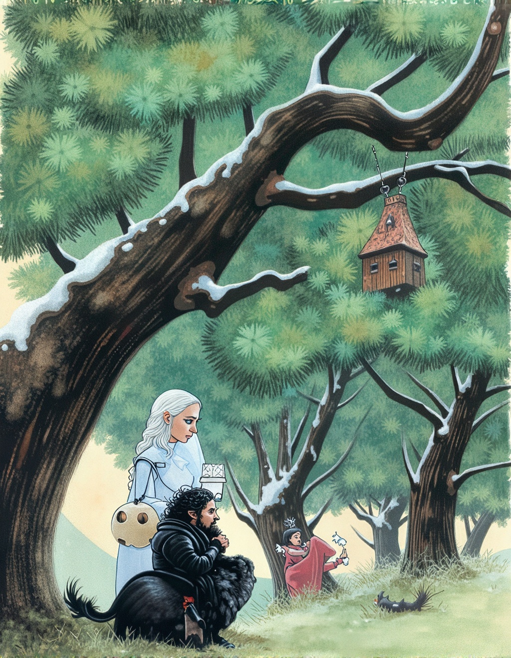 Jean-Baptiste Monge Style,  Pastel watercolor,  with Vivid elements on Tensor.Art