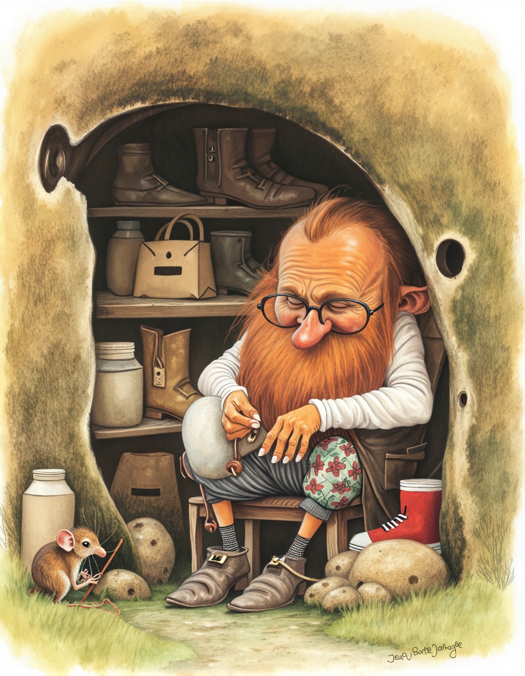 Jean-Baptiste Monge Style,  Pastel watercolor,  with Vivid elements on Tensor.Art