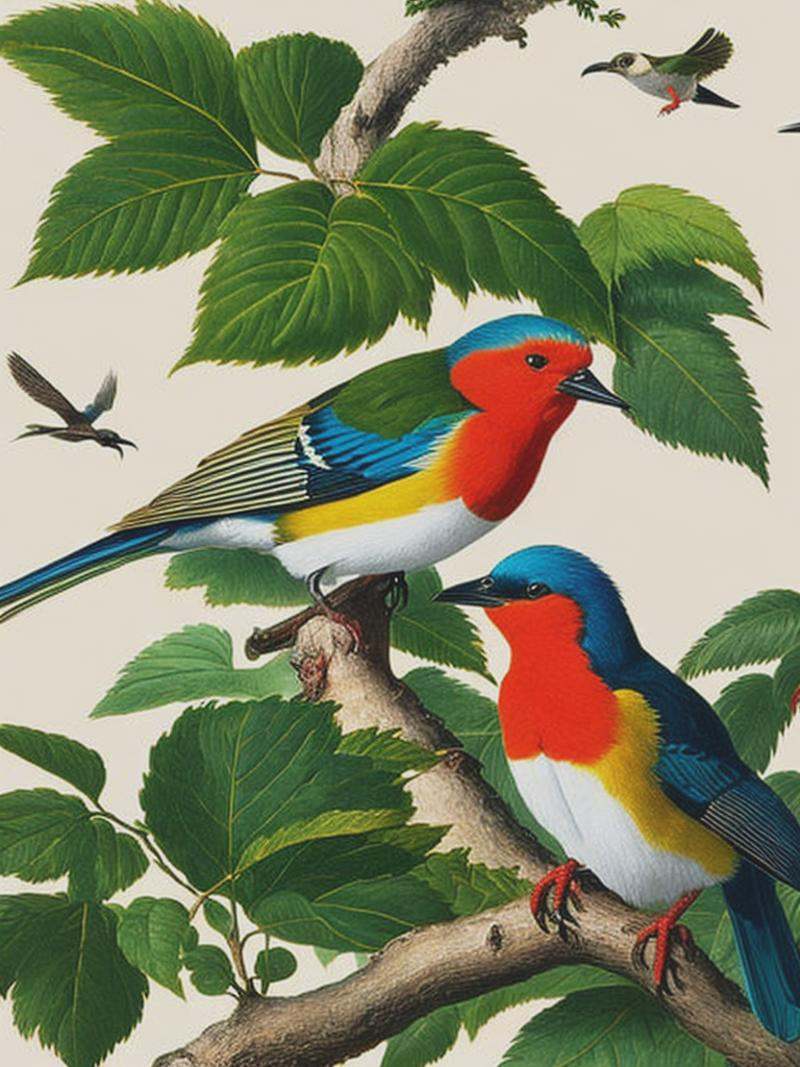 Birds in John James Audubon style on Tensor.Art