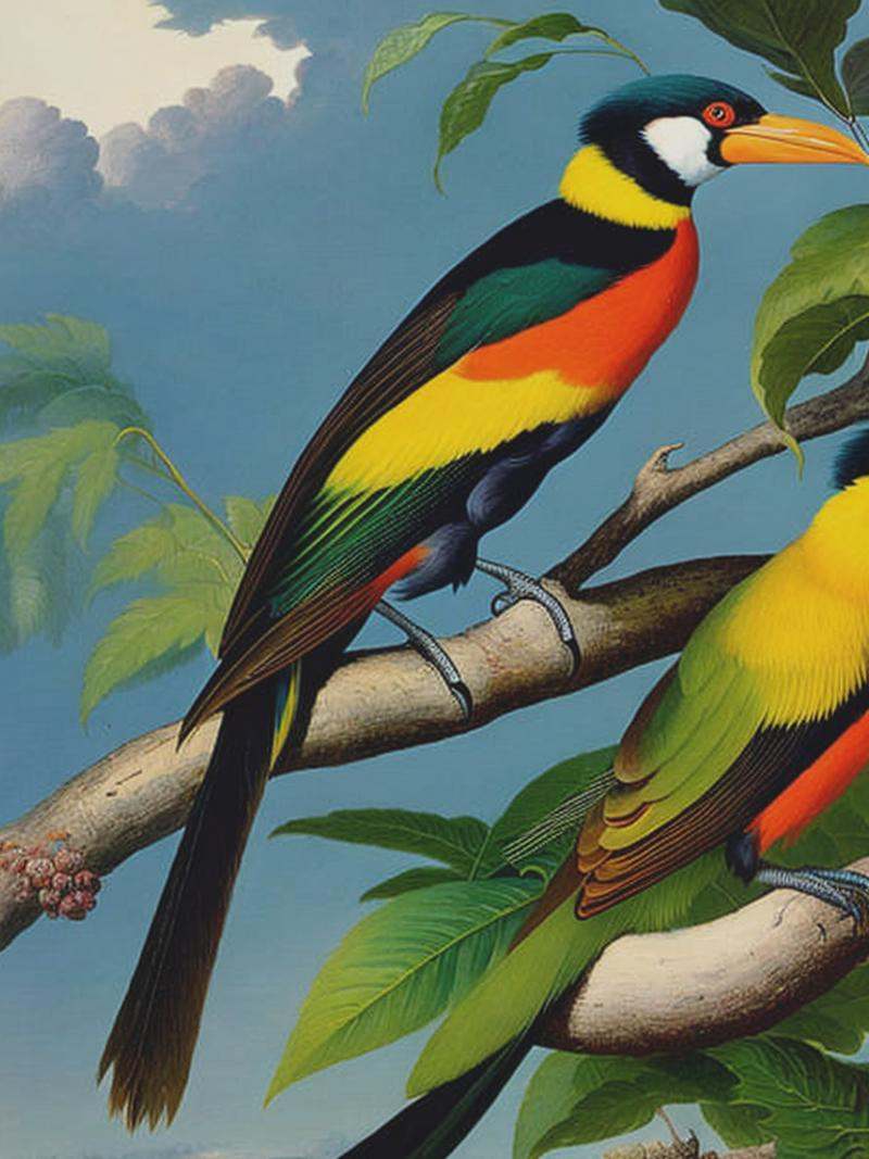 a lesser bird-of-paradise in the naturalist illustration style of john james audubon on Tensor.Art