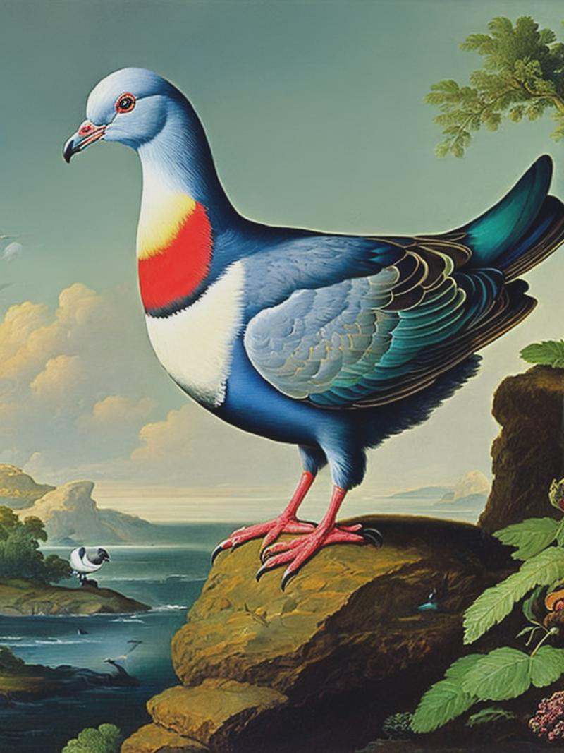 A pigeon in the style of John James Audubon on Tensor.Art