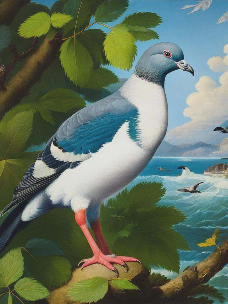 A pigeon in the style of John James Audubon on Tensor.Art