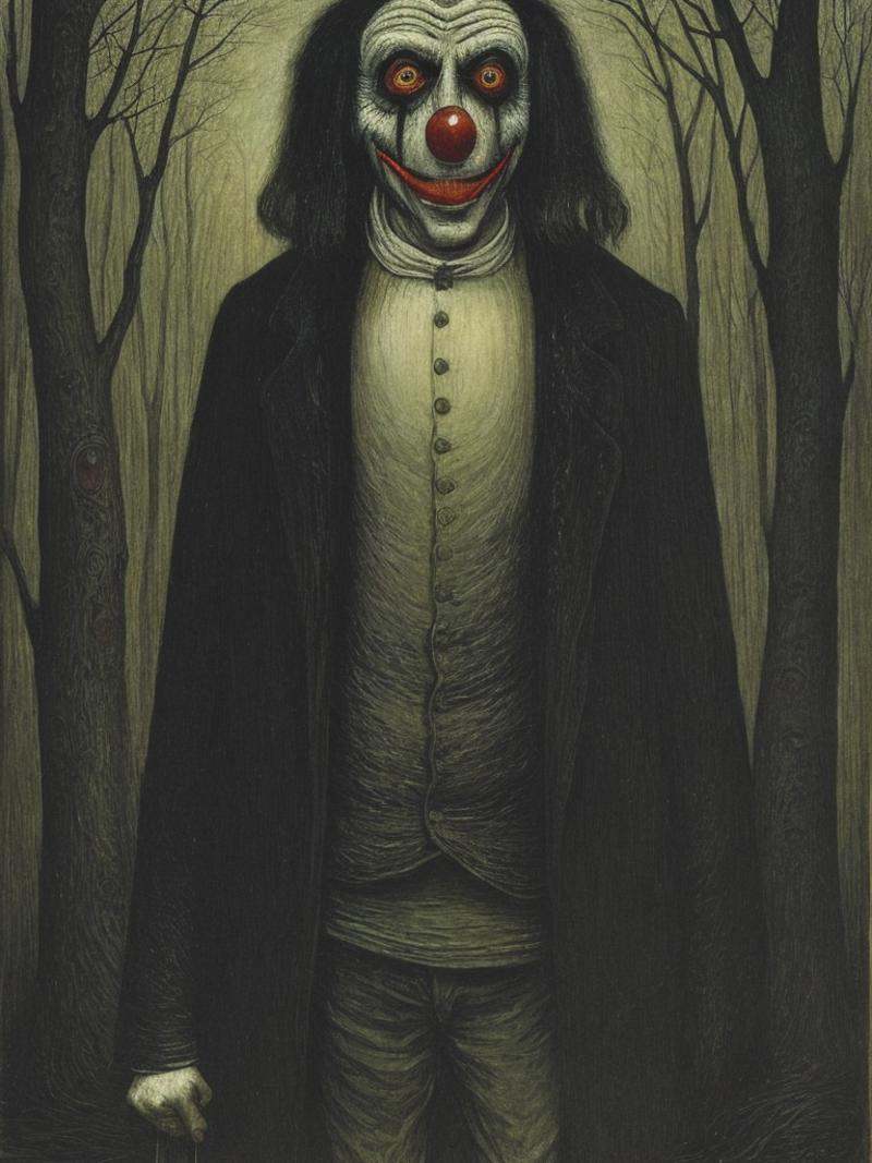 by Edward Munch,  by John Kenn Mortensen,  horror clown on Tensor.Art
