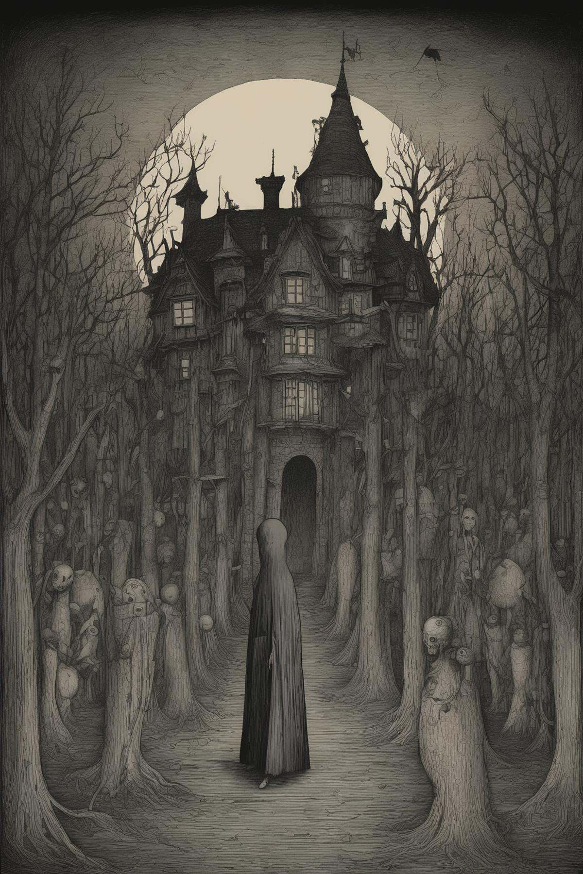 John Kenn Mortensen Style - dream of the endless. Art style of John kenn mortensen. Dark. Foreboding. on Tensor.Art