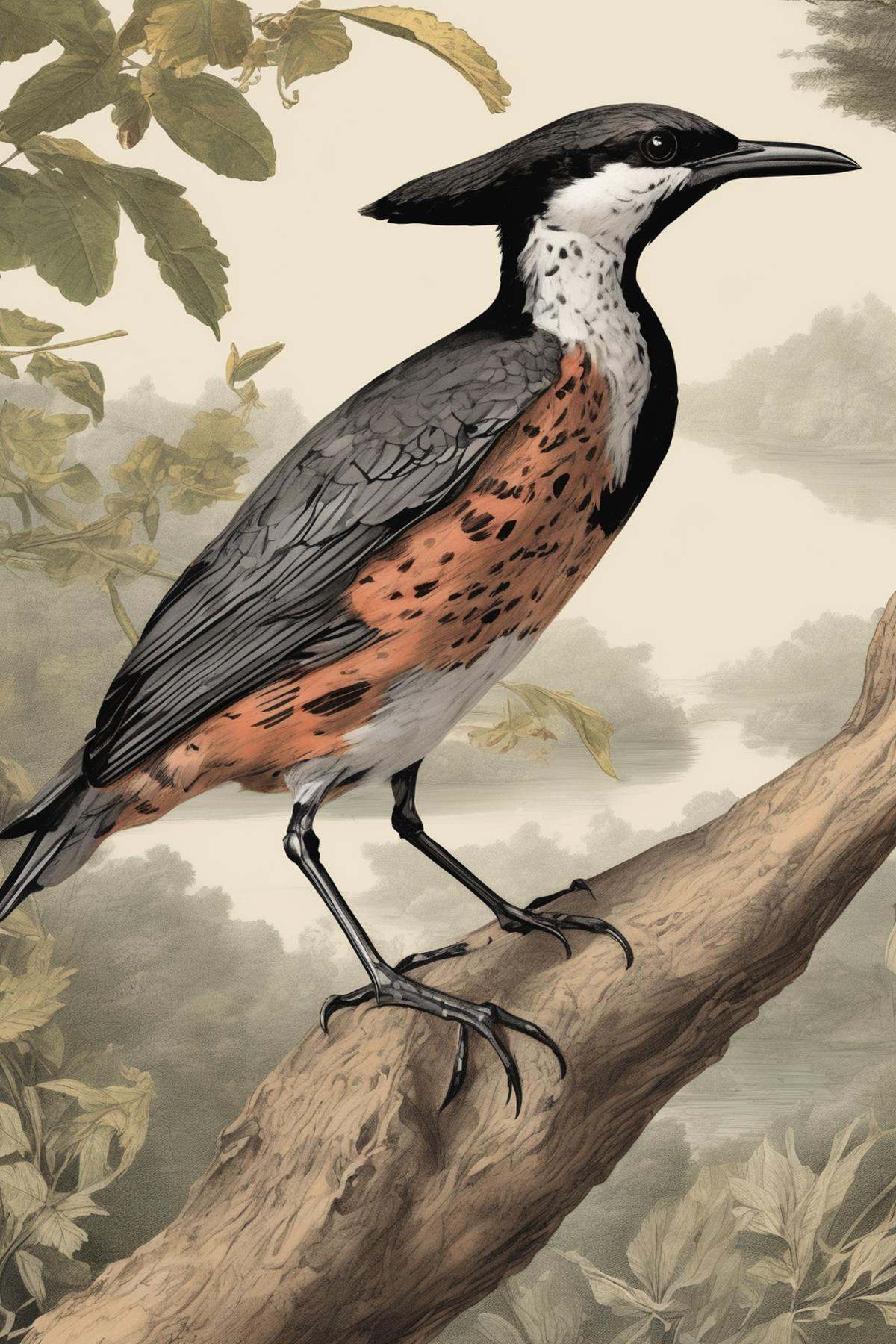 John James Audubon Style - Visualize an ornithologist immersed in their work,  studying and observing birds in their natur...