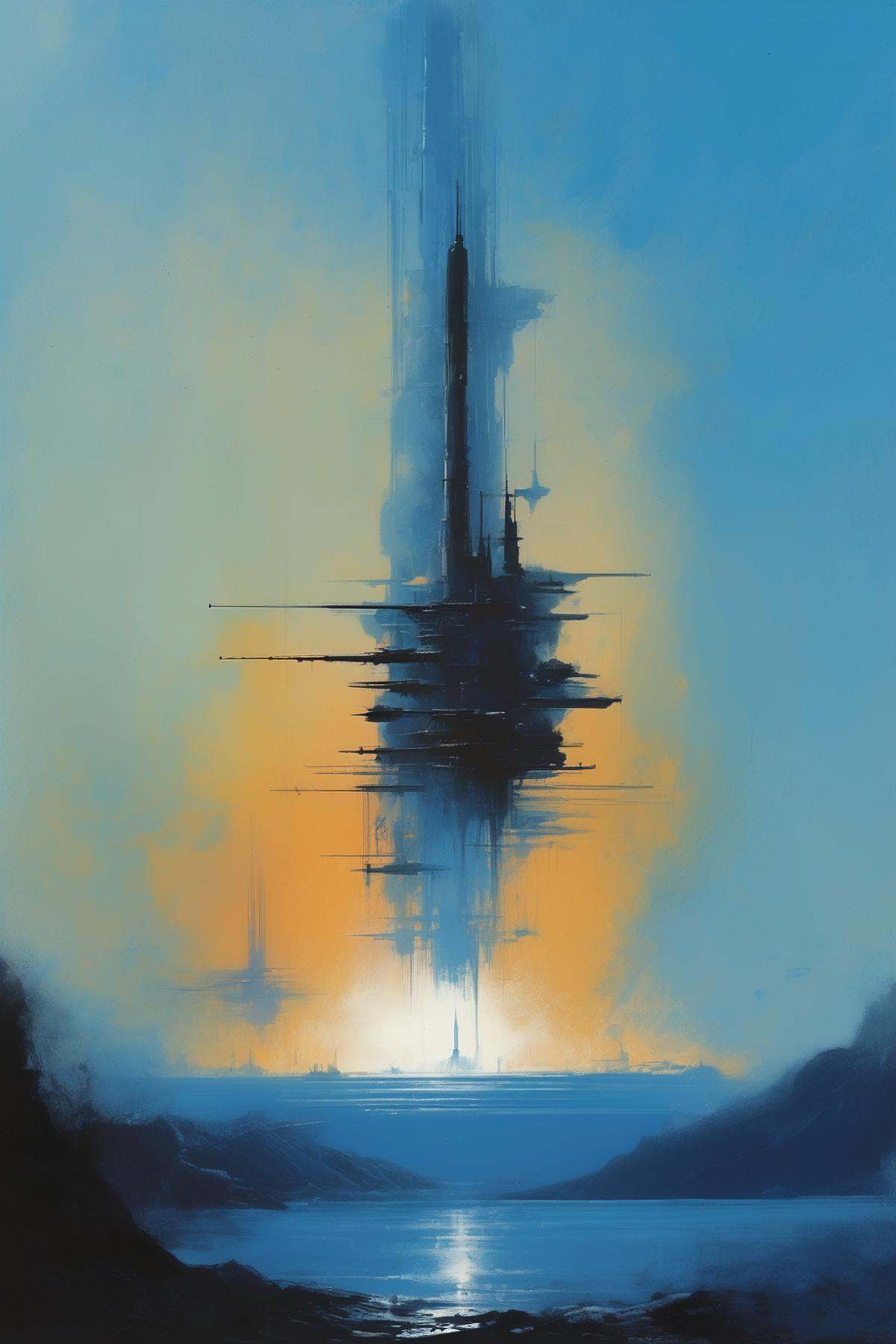 John Harris Style - in the style of John Harris into the blue series on Tensor.Art