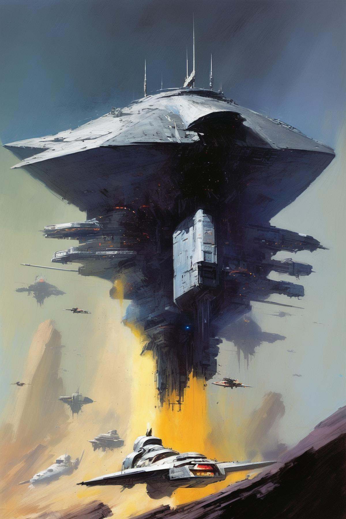 John Harris Style - vicious viscous john berkey space destroyer on Tensor.Art