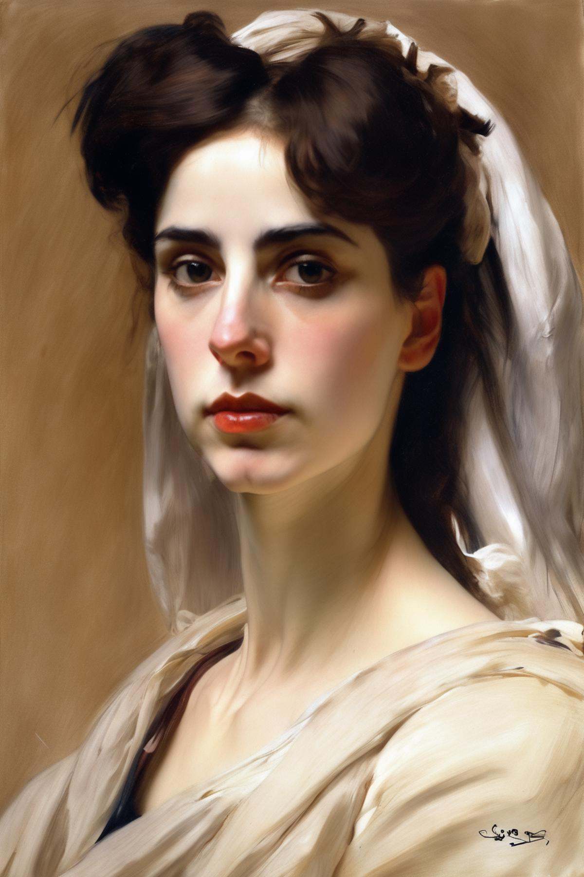 John Singer Sargent Style - el rostro de una guerrera del espacio estilo John Singer Sargent on Tensor.Art