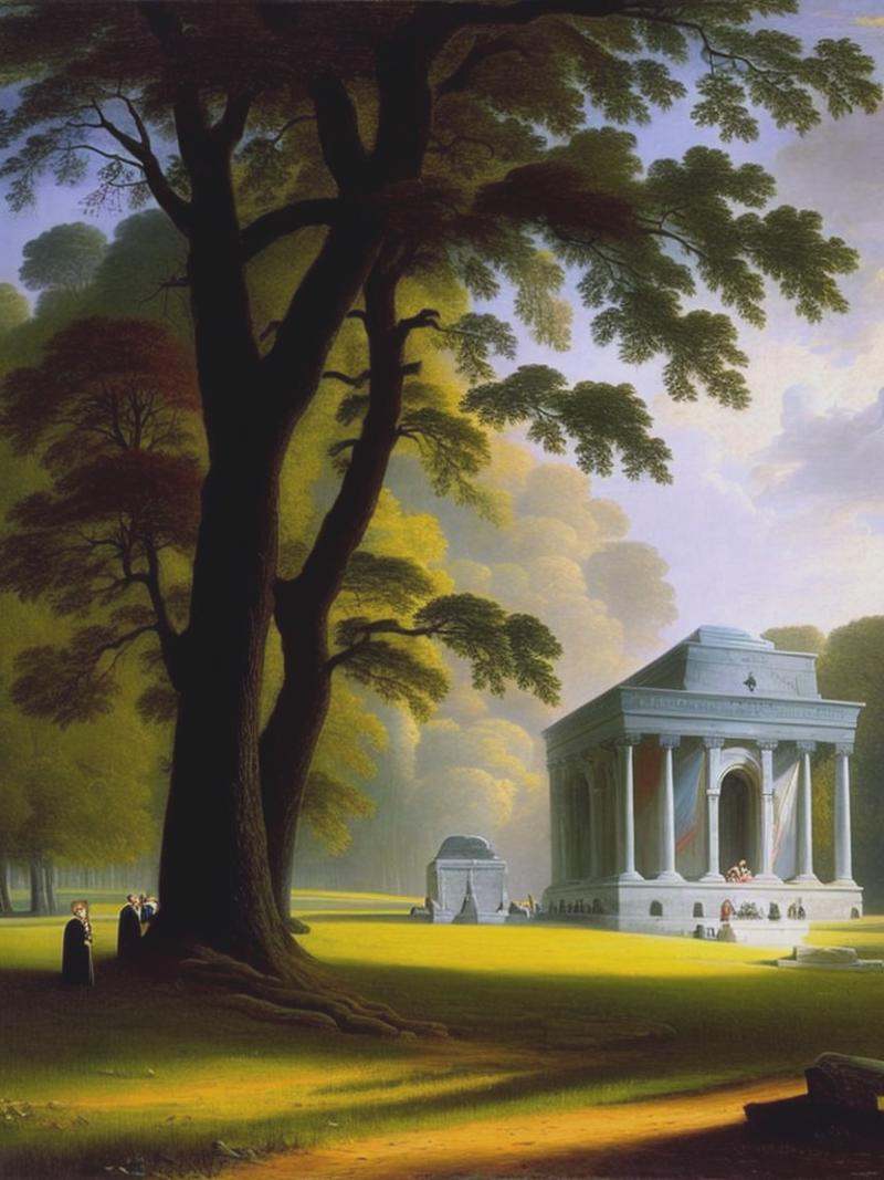 george washington's tomb with a ghost by albert bierstadt on Tensor.Art
