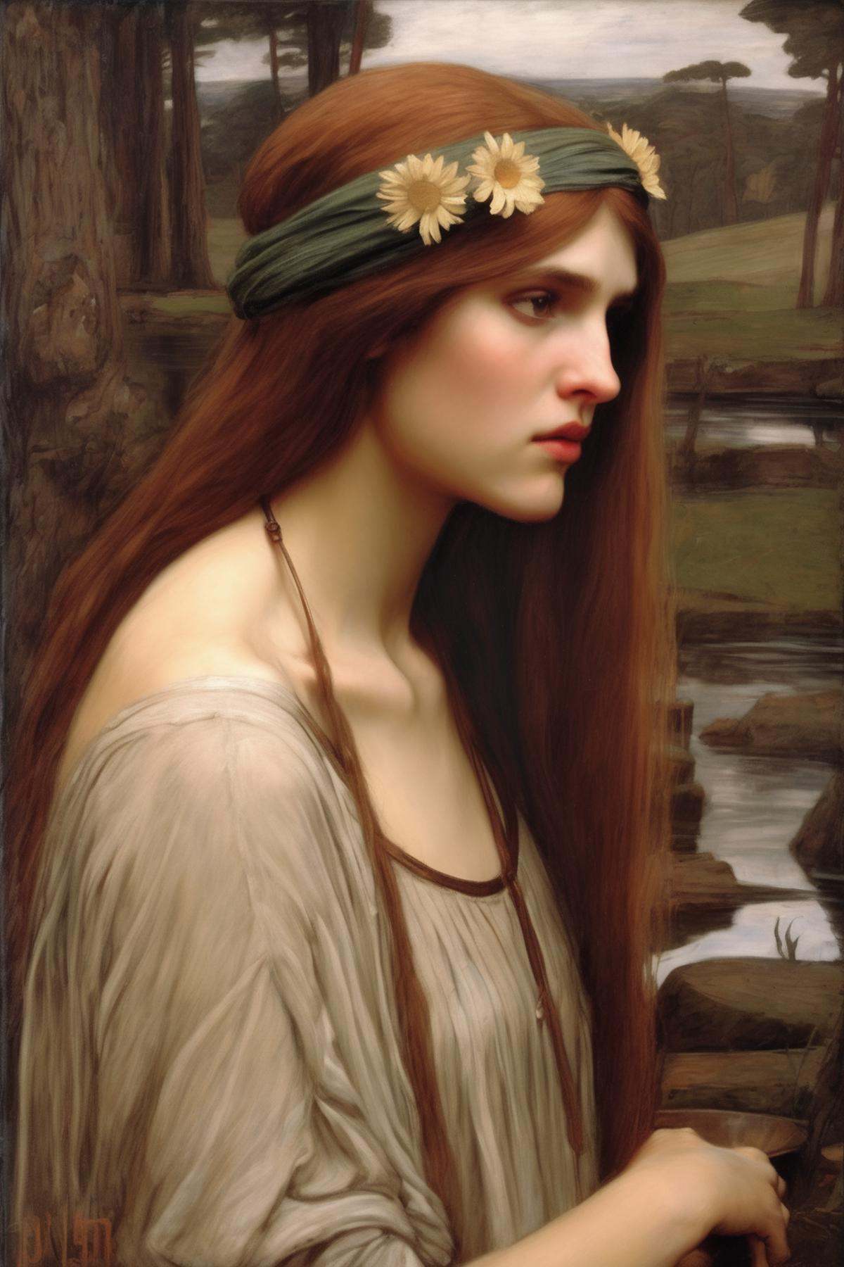 John William Waterhouse Style - a mythological painting in the style of John William Waterhouse on Tensor.Art